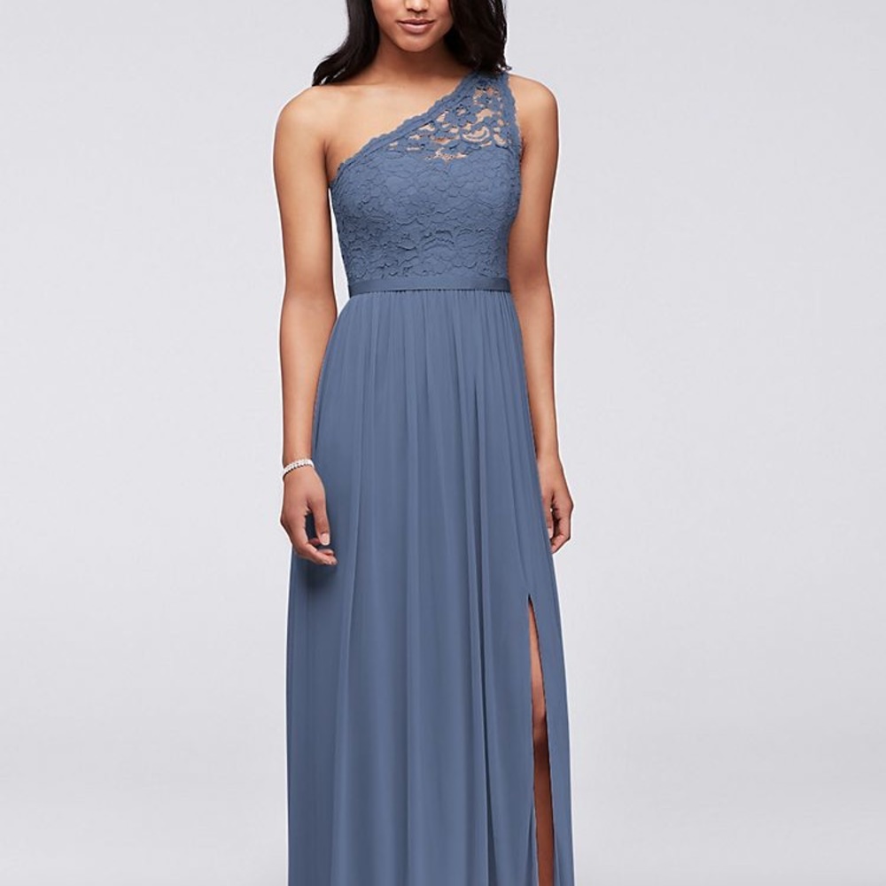One shoulder lace maxi dress